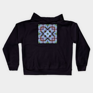 Circuitboard fire Kaleidoscope Pattern (Seamless) 12 Kids Hoodie